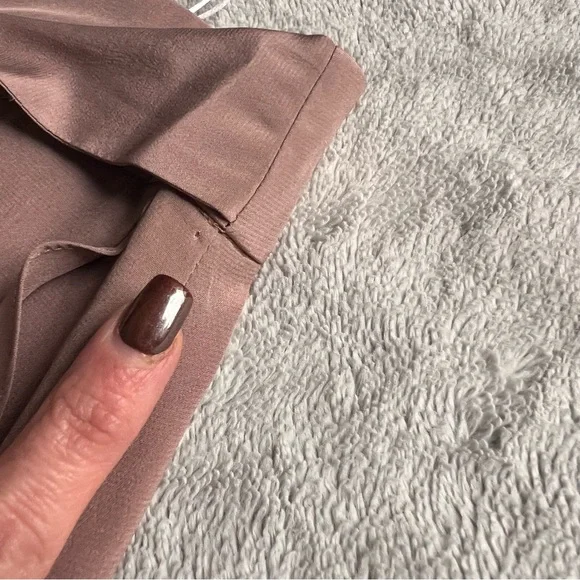 NWT Michelle Mason Silk Draped Ruffle Wrap Effect Mini Skirt Blush Tan Sz 4 - Picture 4 of 14